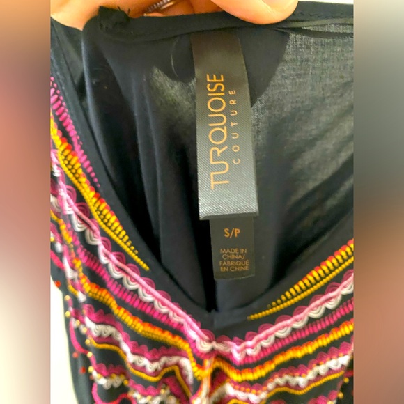 Turquoise Couture Beaded Beach Dress - Picture 5 of 5